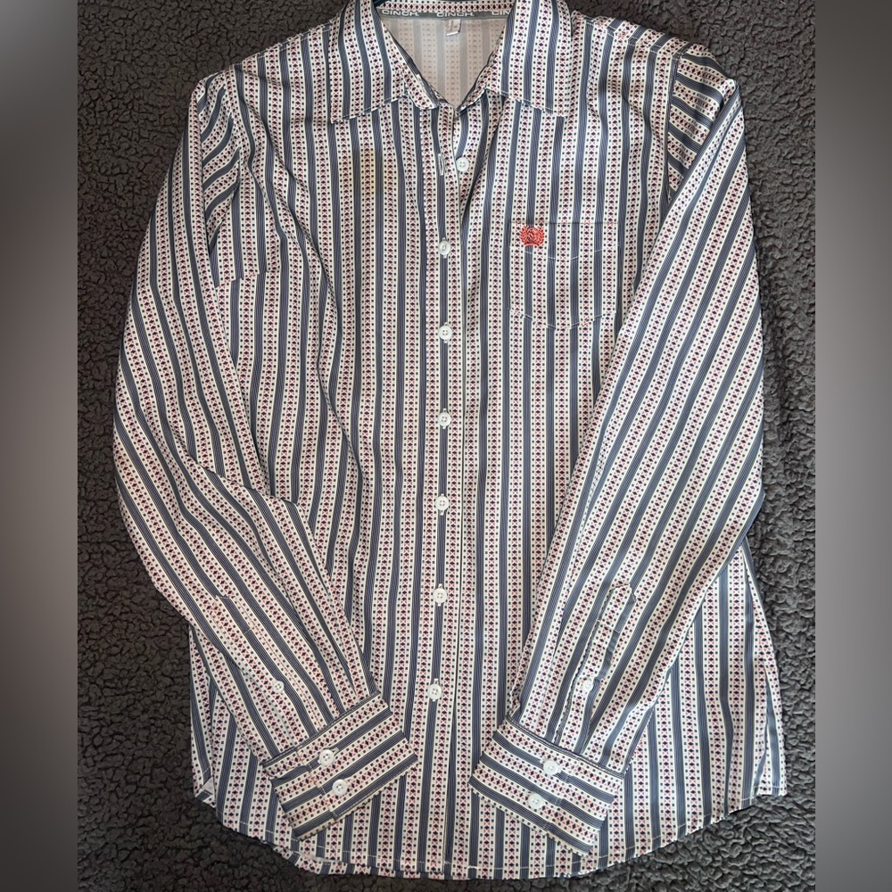 WOMEN'S ARENAFLEX BUTTON-DOWN WESTERN SHIRT - WHITE / LIGHT BLUE